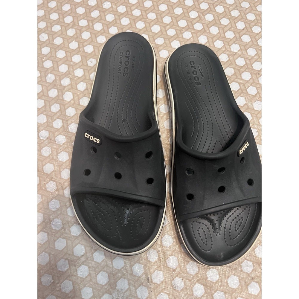 Crocs  Bayaband Slide  sandals Men 8 Women 10 Black White Unisex